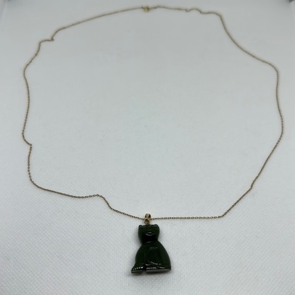 14k real solid gold jade lucky cat‎ - Picture 4 of 14